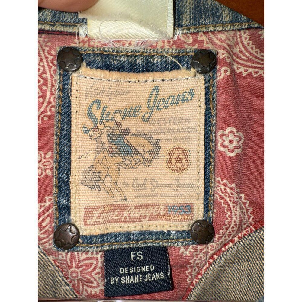Shane Jeans Denim Embellished Vest Size Small‎ - Picture 8 of 16